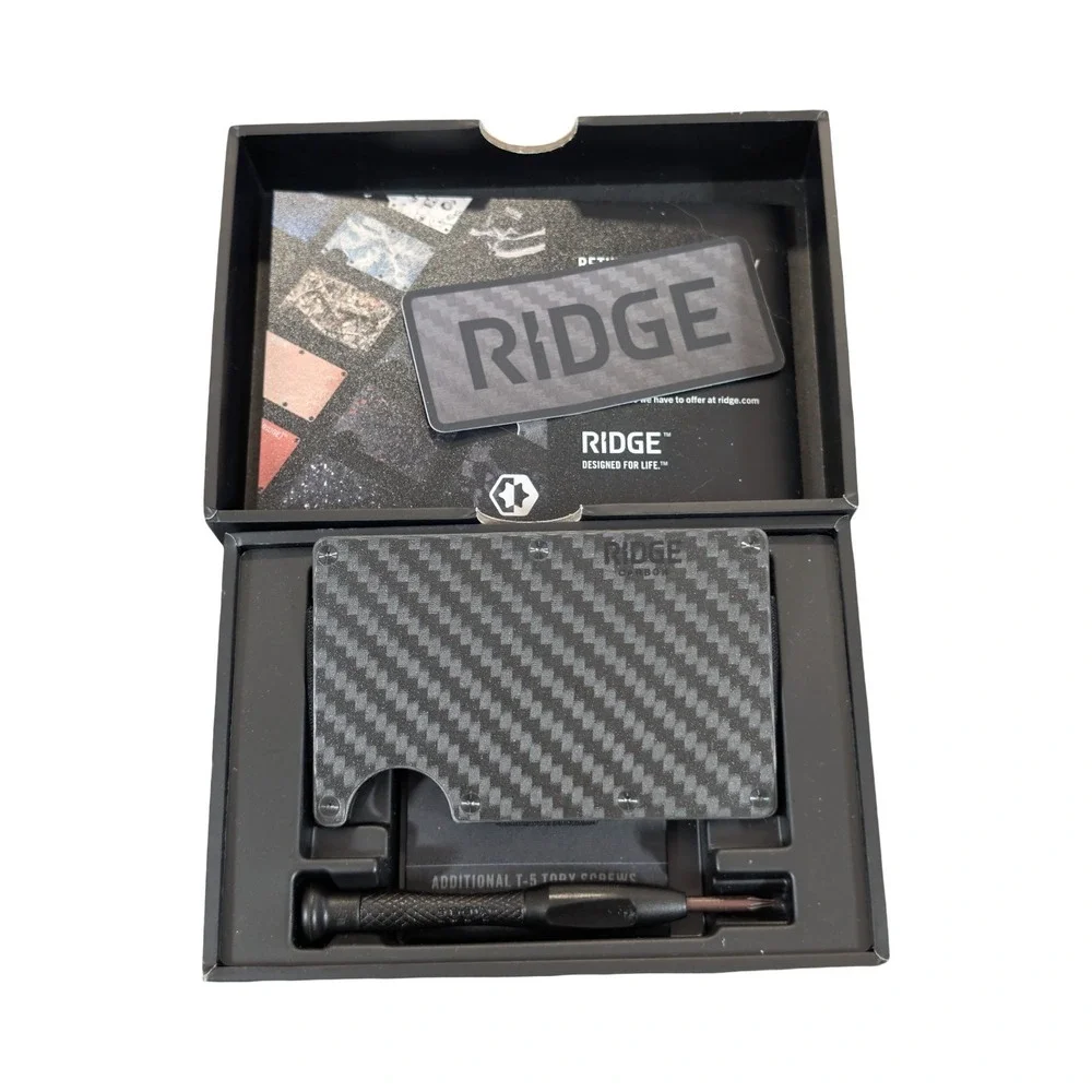 Qq8O The Ridge RFID Blocking Wallet with Cash Strap Carbon Fiber 3k OB